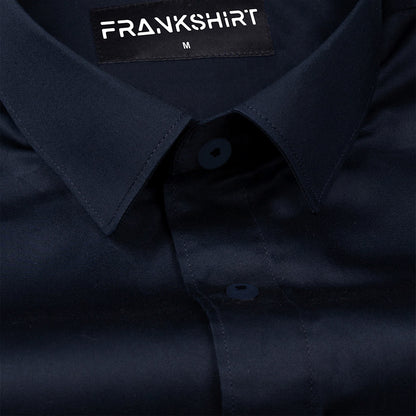 300GSM Deep Navy Premium Satin Shirt for Men