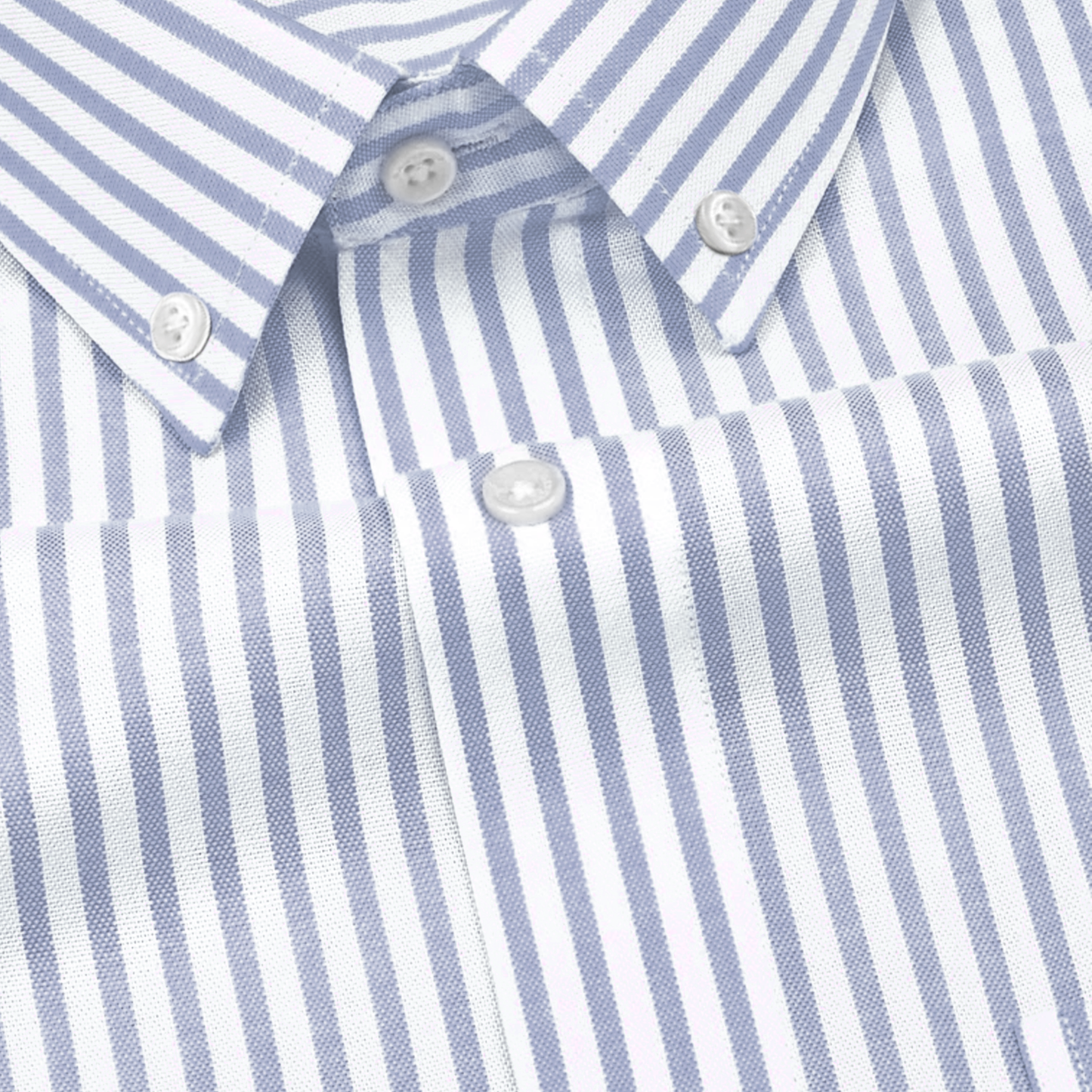 New Silver Button Down Oxford Cotton Stripe Shirt (FS049)