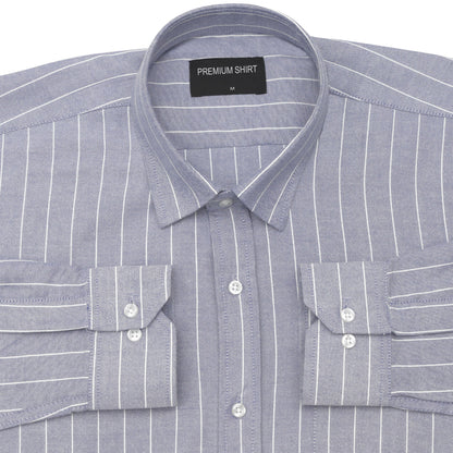 Periwinkle Pinstripe Oxford Shirt