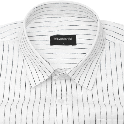 Fine Black Pinstripe Linen Shirt