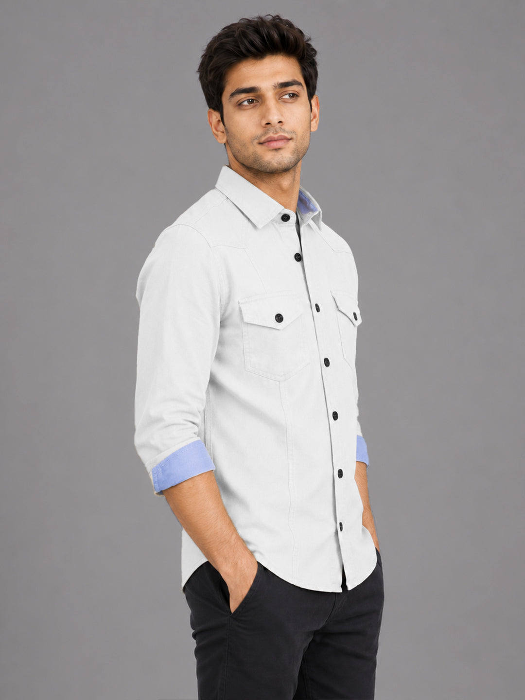 Pack Of 2 Cargo Style White & Wine Shirt