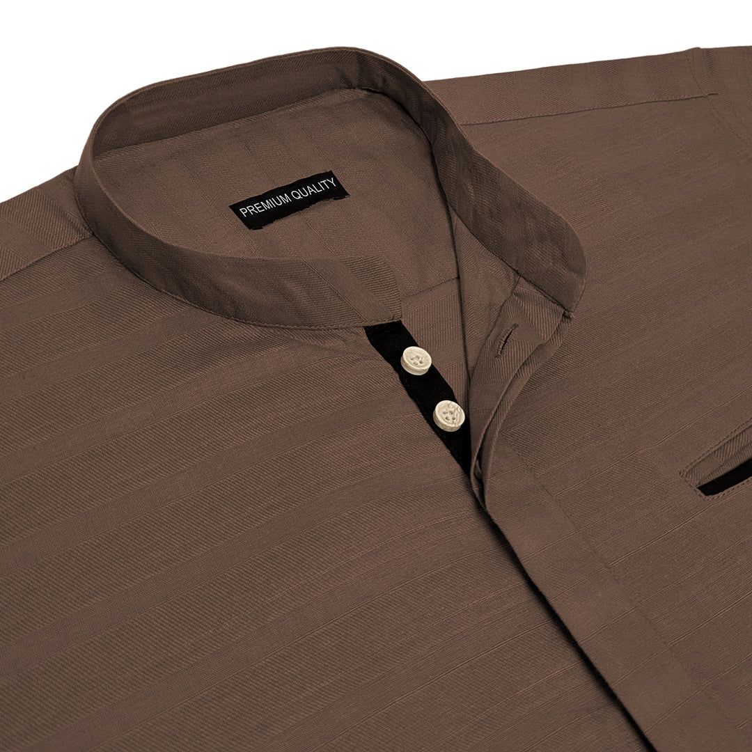 Urban Fit Mehendi Short Linen Kurta For Men