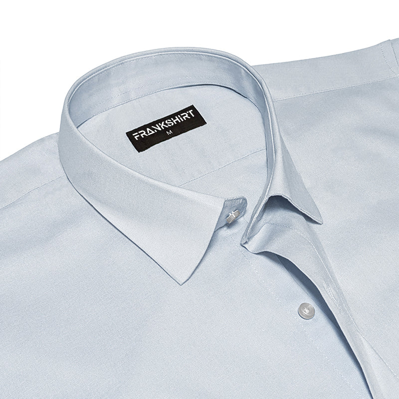 Ice Blue Oxford Cotton Shirt For Men