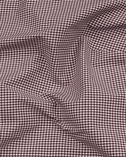 Maroon Check Button Down Oxford Cotton Shirt