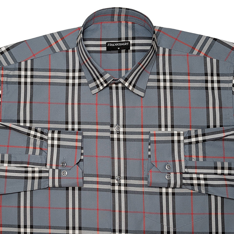 Denim Tartan Check Cotton Shirt For Men