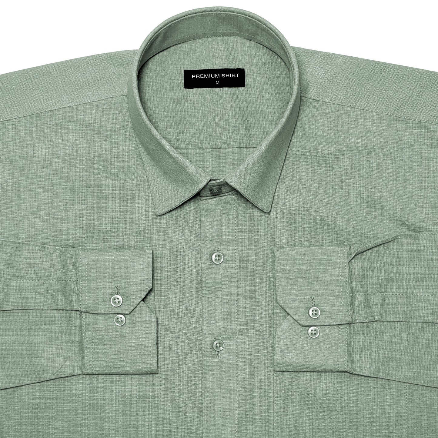 Sage Textured Linen Shirt For Men