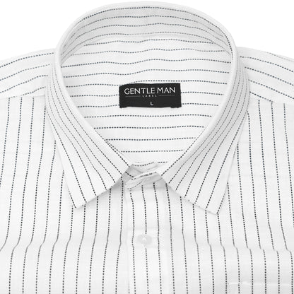 Fine Black Pinstripe Linen Shirt