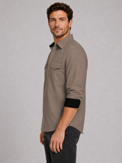Cargo Style Khaki Shirt