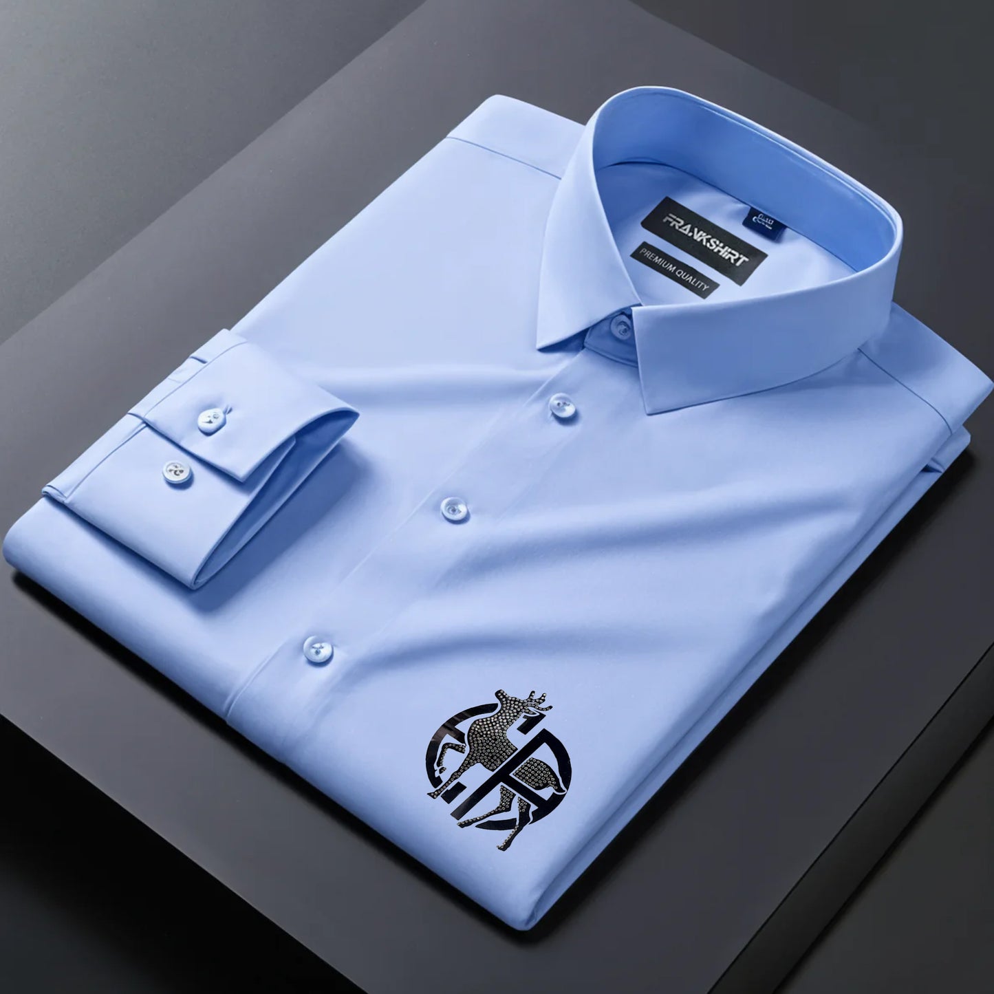 Dear Designer Premium Cotton Without Pocket Solid Shirt for Man (Sky Blue)