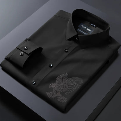 Eagle Designer Premium Cotton Without Pocket Solid Shirt for Man (Black)