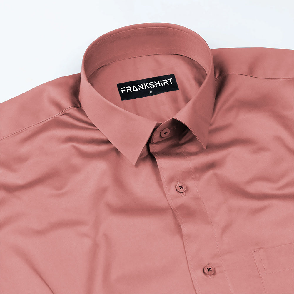300GSM Peach Premium Satin Shirt for Men