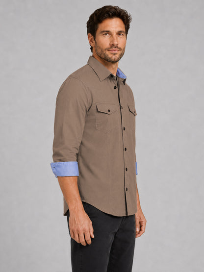 Pack Of 2 Cargo Style Brown & Khaki Shirt