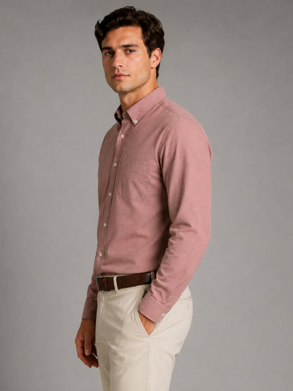 New Maroon Oxford Cotton Shirt For Men