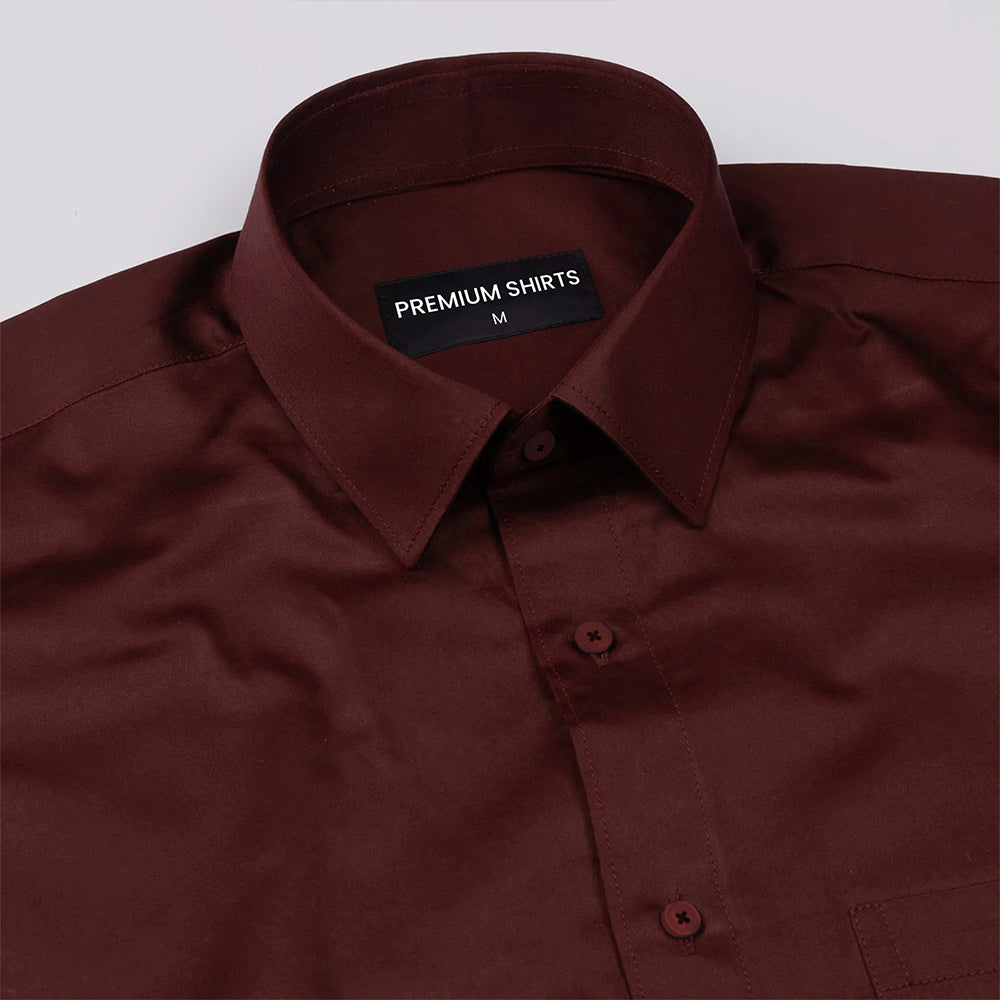 300GSM Maroon Premium Satin Shirt for Men