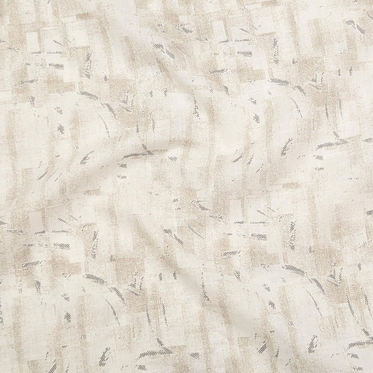 Sandstone Abstract Linen Shirt For Men