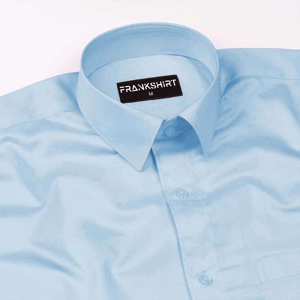 300GSM Sky Blue Premium Satin Shirt for Men