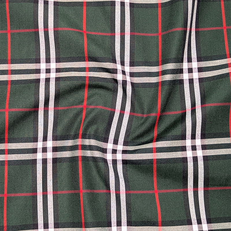 Green Tartan Check Cotton Shirt For Men