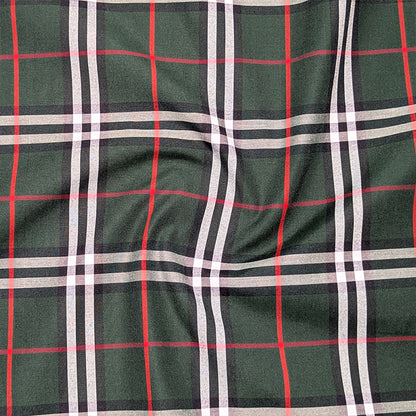 Green Tartan Check Cotton Shirt For Men