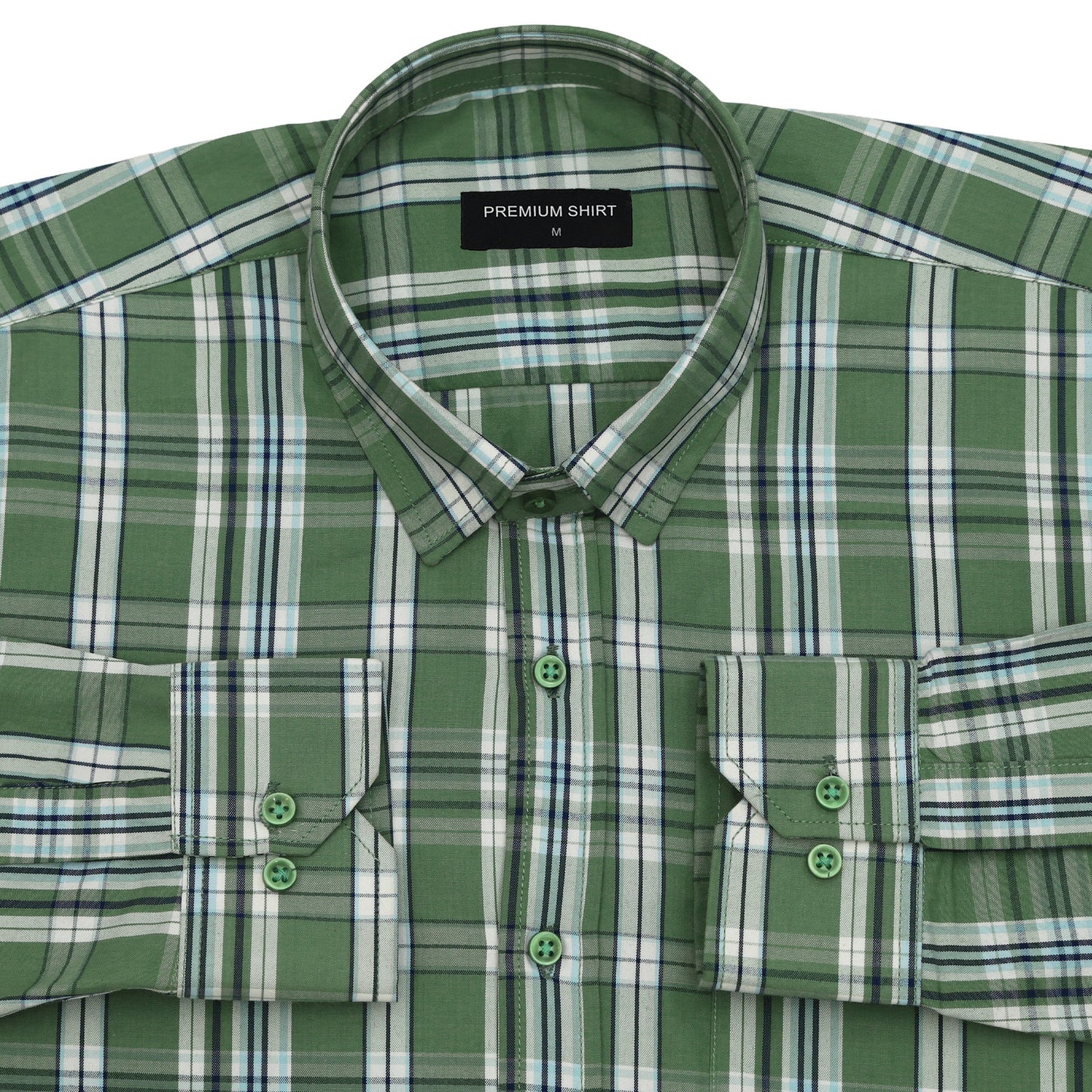 Highland Green Classic Check Paper Cotton Shirt For Men