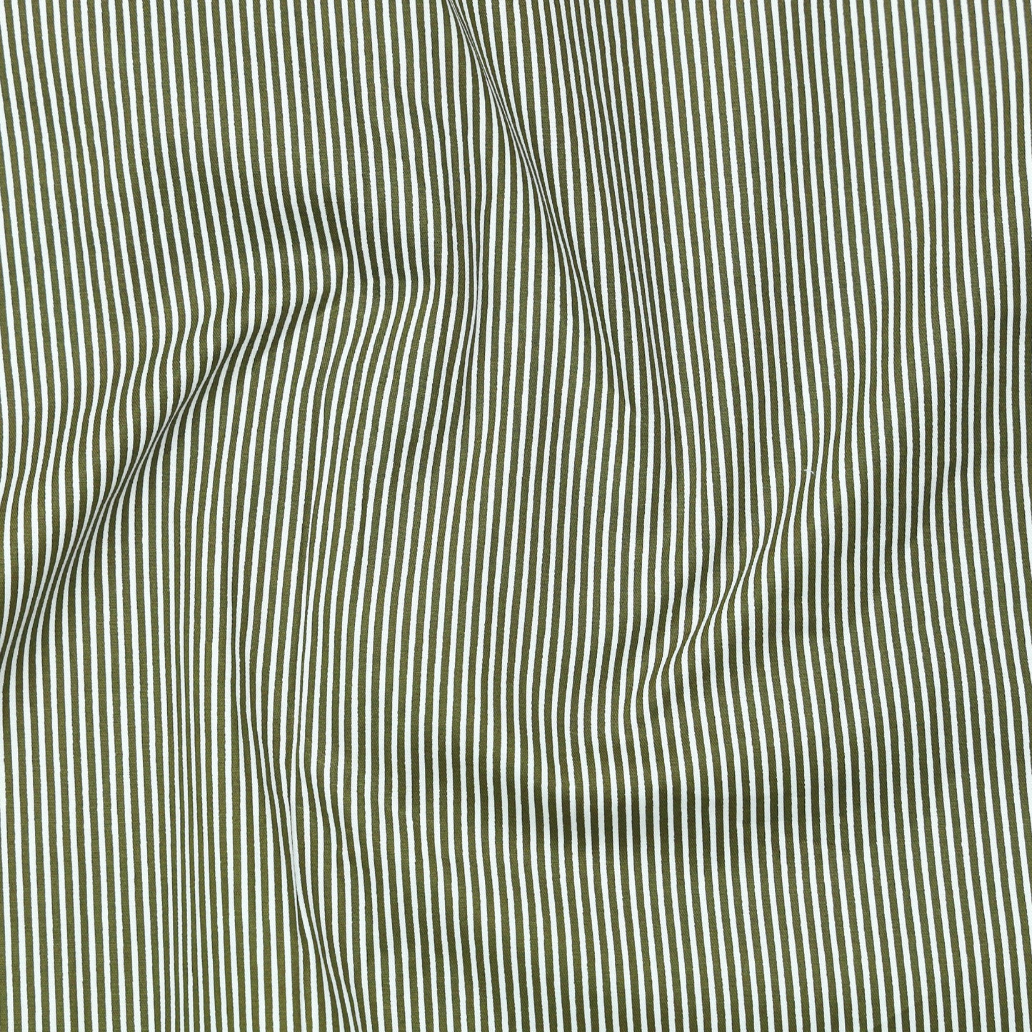 Olive Cotton Blend Stripes Shirt for Men