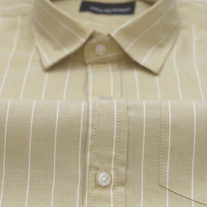Desert Beige Pinstripe Oxford Shirt