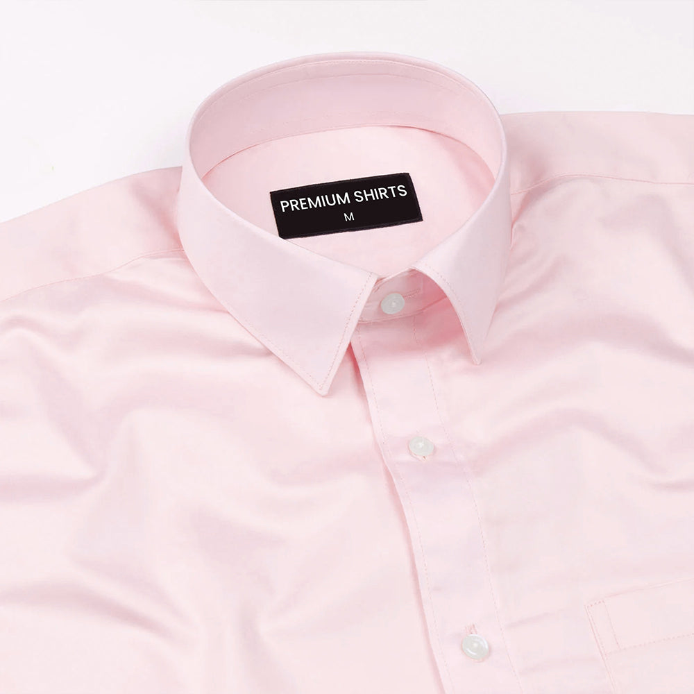 300GSM Blush Pink Premium Satin Shirt for Men