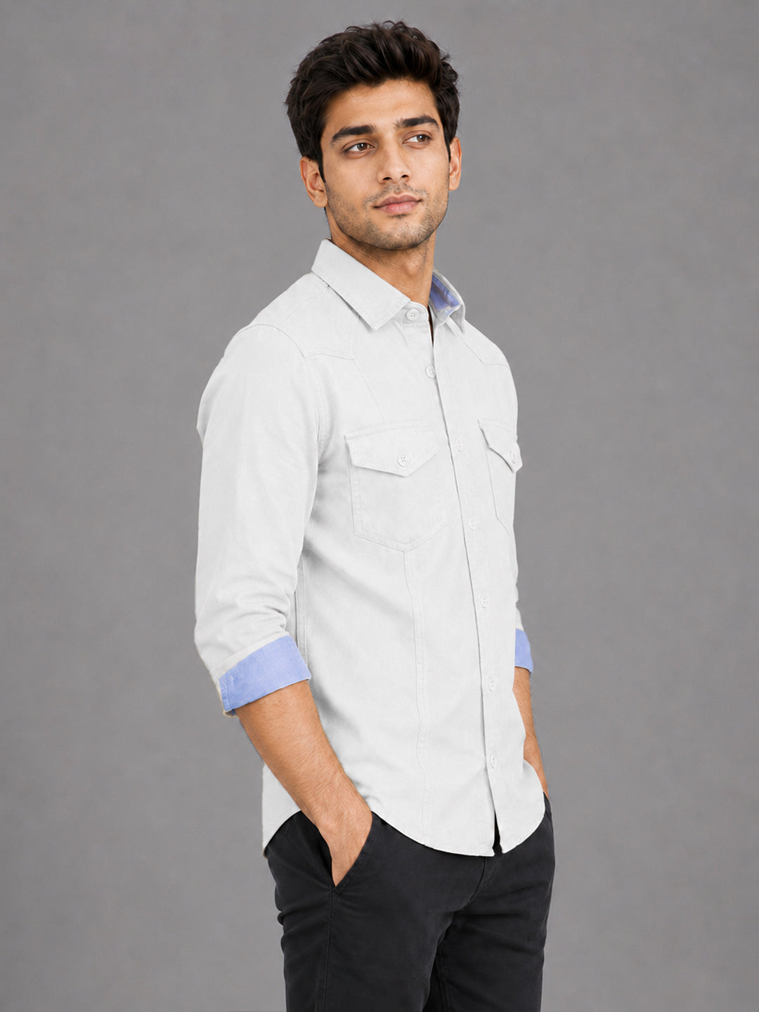 Cargo Style White Shirt