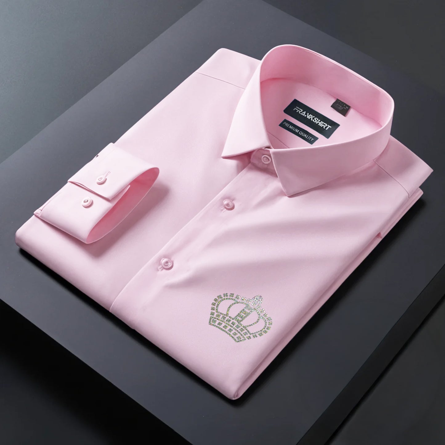 Crown Designer Premium Cotton Without Pocket Solid Shirt for Man (Pink)
