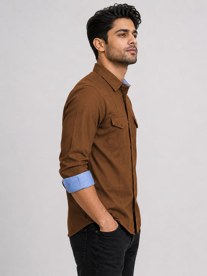 Cargo Style Dutsy Brown Shirt