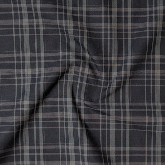 Navy Tartan Check Cotton Shirt For Men