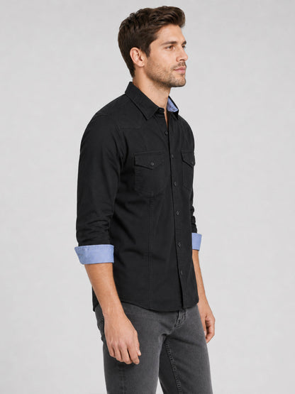 Cargo Style Black Shirt
