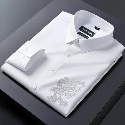 Eagle Designer Premium Cotton Without Pocket Solid Shirt for Man (White)