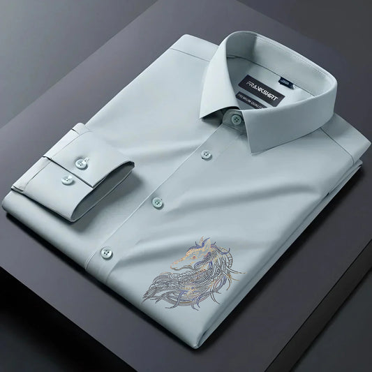 Horse Designer Premium Cotton Without Pocket Solid Shirt for Man (Pista)