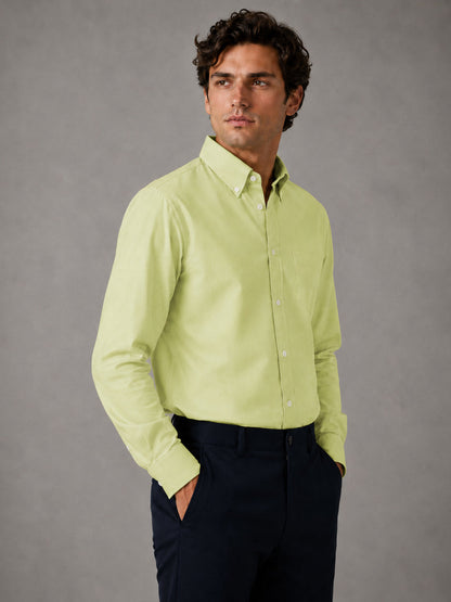 New Lime Green Oxford Cotton Shirt For Men