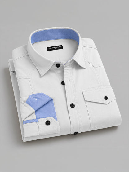 Pack Of 2 Cargo Style White & Wine Shirt