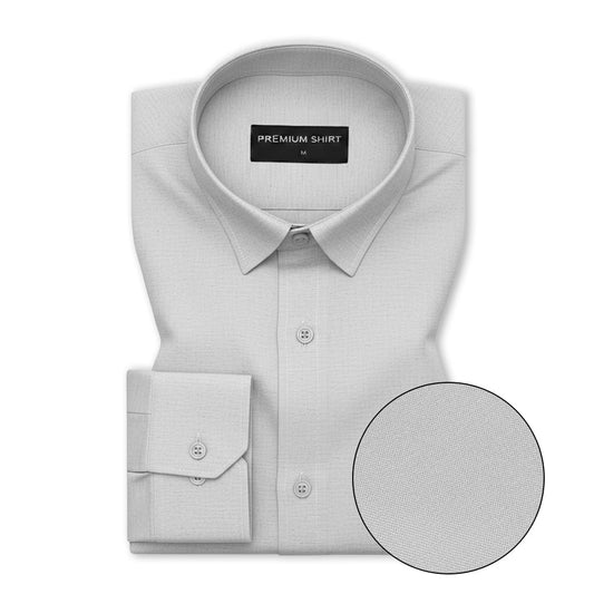 Silver Grey Oxford Cotton Shirt For Men