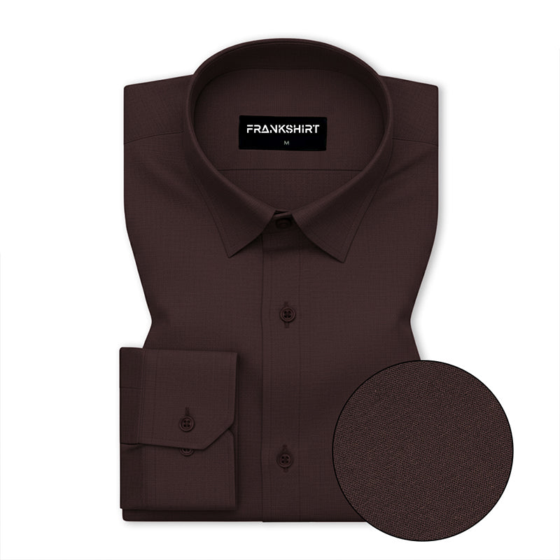 Dusty Brown Oxford Cotton Shirt For Men