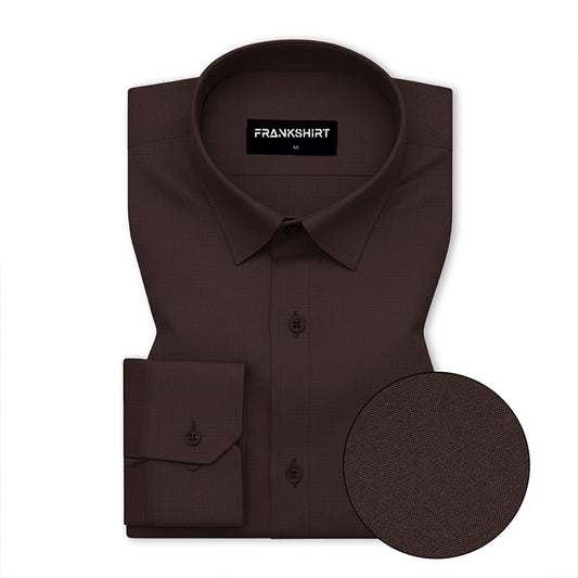 Dusty Brown Oxford Cotton Shirt For Men