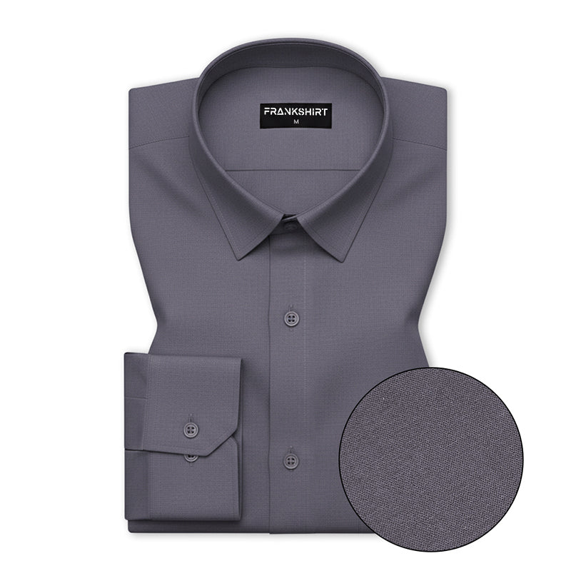 Slate Grey Oxford Cotton Shirt For Men