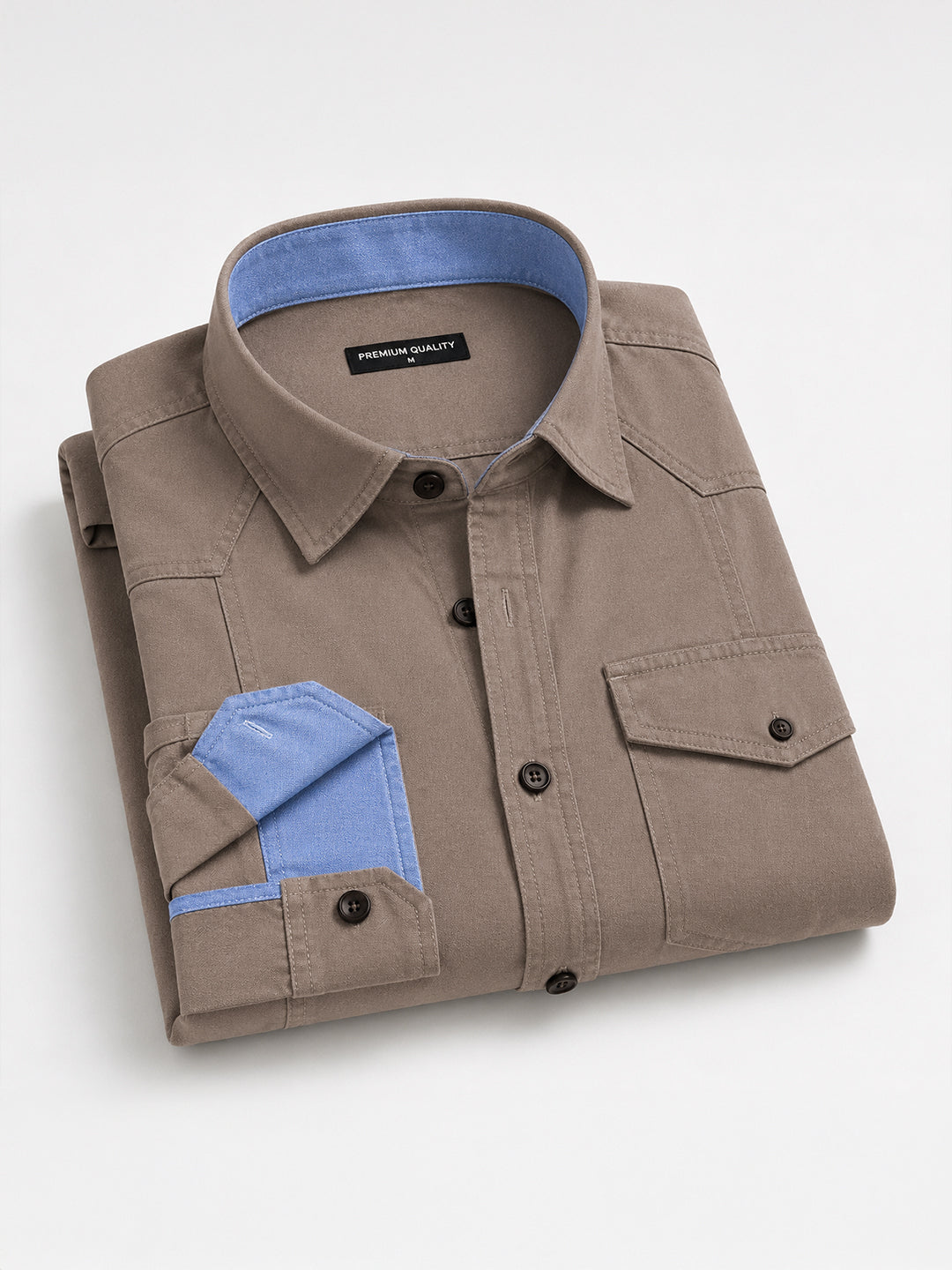 Pack Of 2 Cargo Style Brown & Khaki Shirt