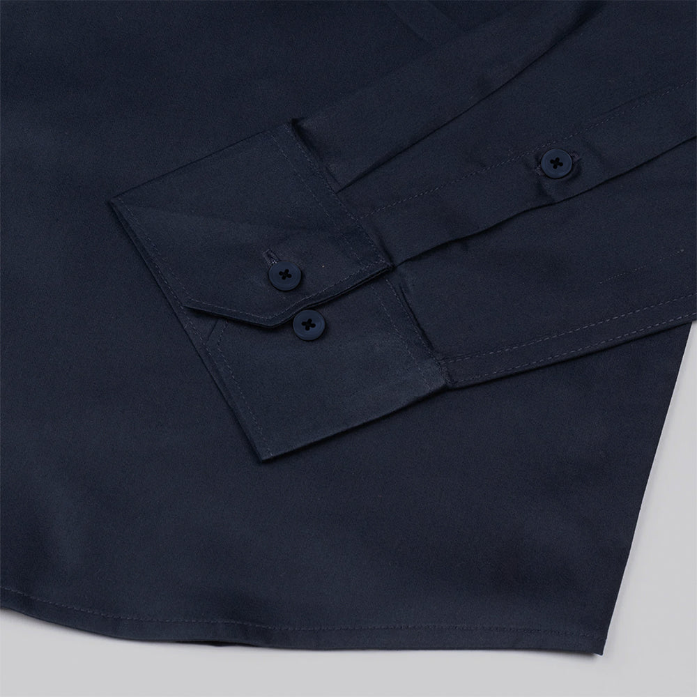 300GSM Deep Navy Premium Satin Shirt for Men