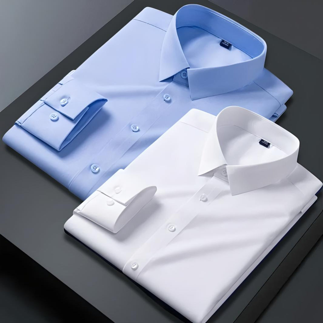 Pack of 2 Premium Cotton Shirt for Man (Sky Blue and White)