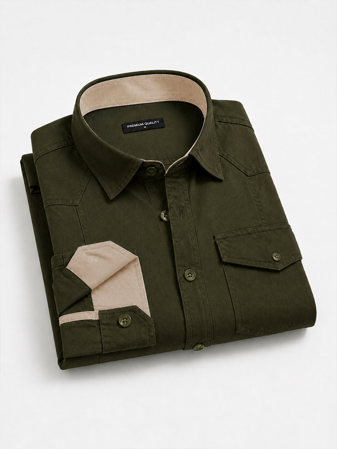 Pack Of 2 Cargo Style Bottle Green & Wnie Shirt