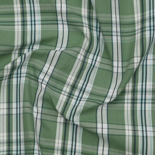 Highland Green Classic Check Paper Cotton Shirt For Men
