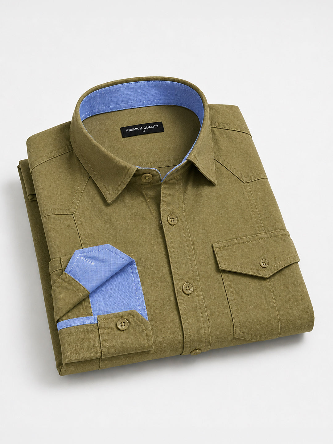 Pack Of 2 Cargo Style Olive & Dark Brown Shirt