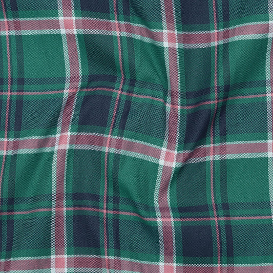 Moss Green Classic Check Cotton Shirt for Men