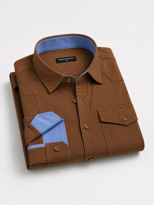 Cargo Style Dusty Brown Shirt