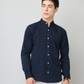 Frankshirt Chinese Collar Navy Blue Solid Tailored Fit Cotton Casual Shirt for Man