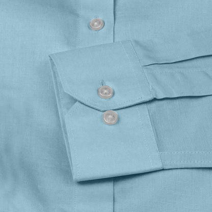 Sky Blue Solid Linen Shirt for Man