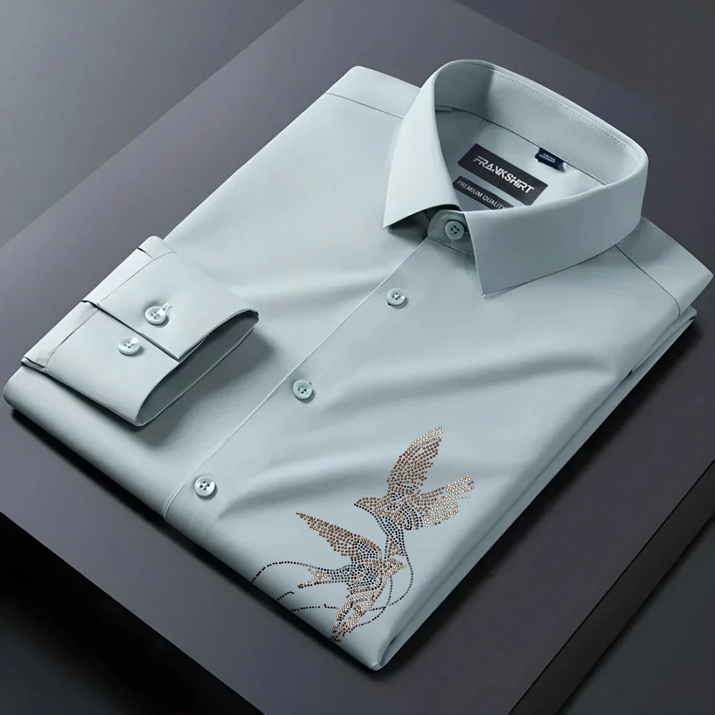 Two Bird Designer Premium Cotton Without Pocket Solid Shirt for Man (Pista)